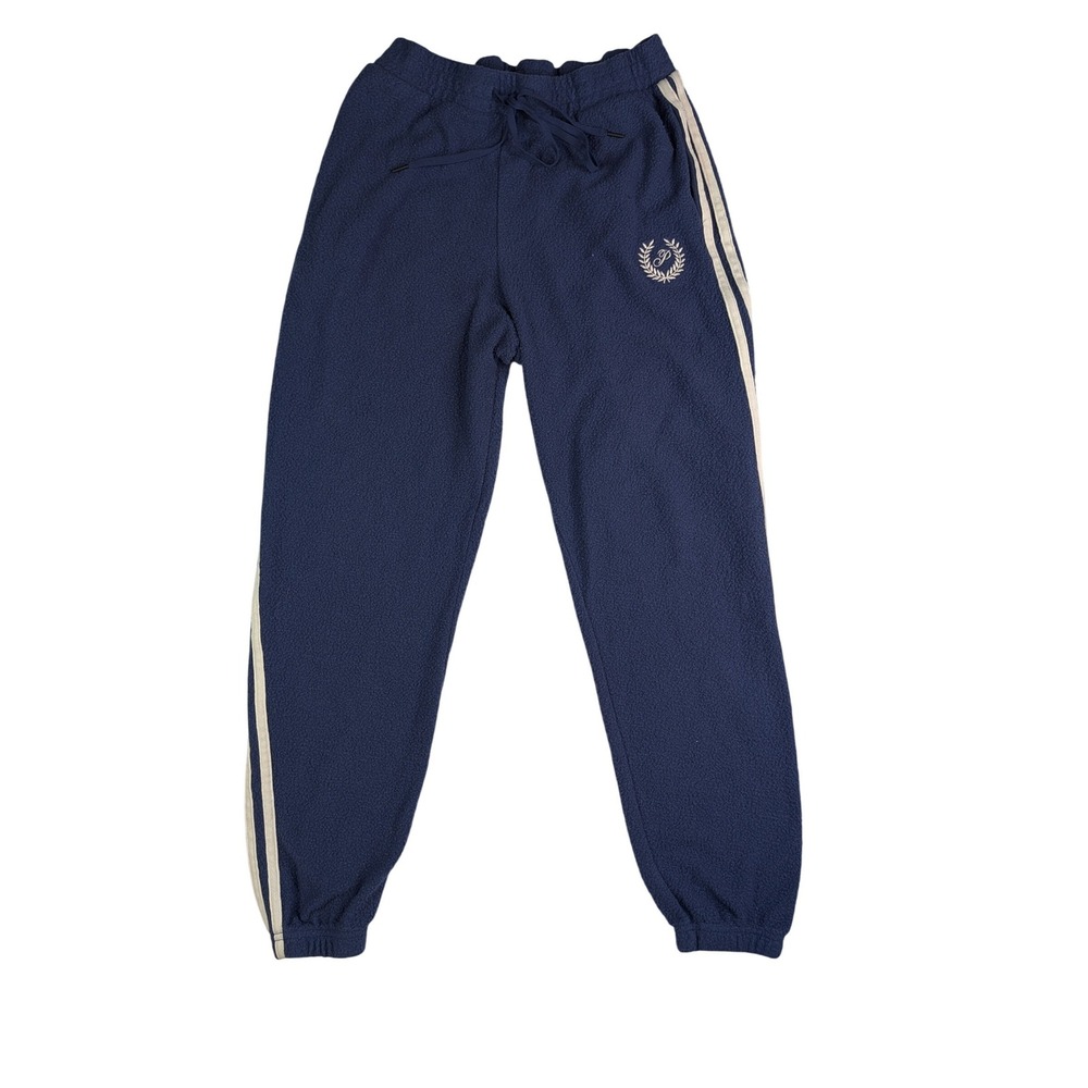 PINK Victoria's‎ Secret Navy Blue Fleece Joggers Striped Sweatpants Small